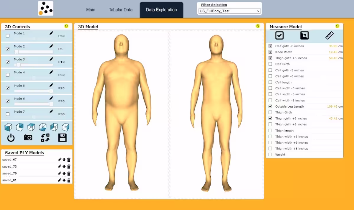 3D body shape analysis project image 1